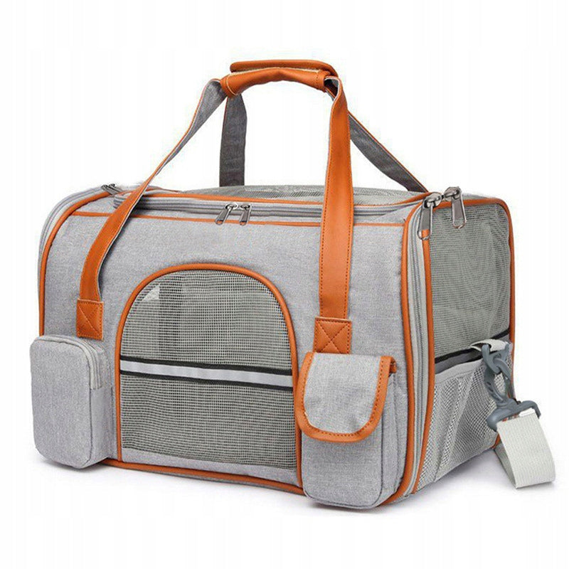 Dog Cat Transporter 50x30x30 Grey Oxford Ventilation Lightweight up to 8 kg