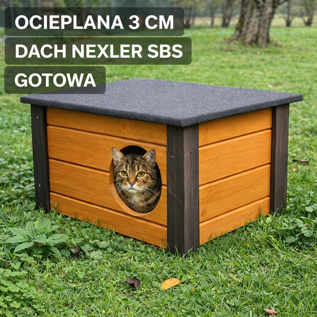 Dog Cathouse Warmed Wooden Booth House Folded Ready Manufacturer code DOMDREV-KOT-DAB+ANTACYT
