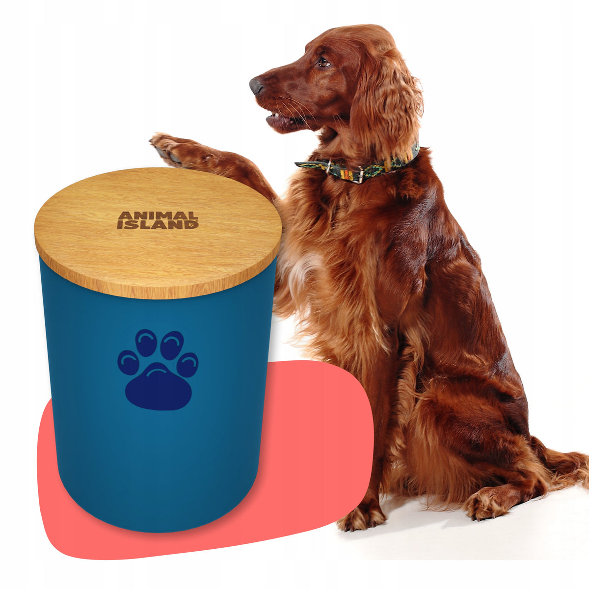Dog Food Container GLASS POMEGRANATE 3L 20,6 cm