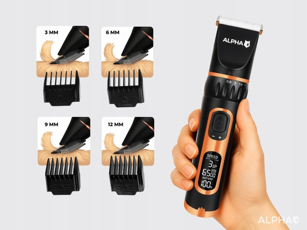 Dog Hair Clipper - Gentle and Safe Trimmer for Dog Alpha Brand Renew Force