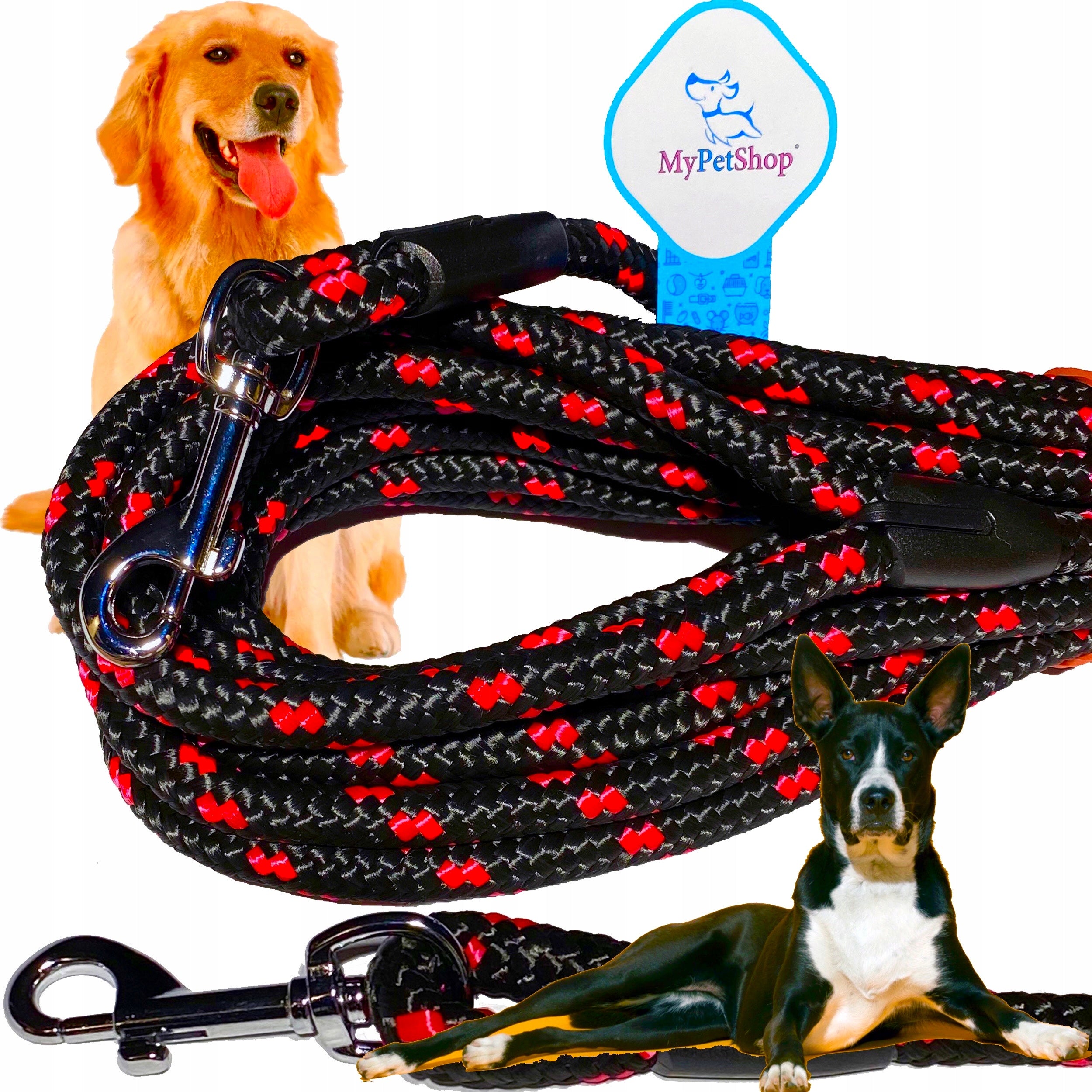 Dog Leash Training Rope 10m Thick Durable 10mm Carabiner up to 220kg