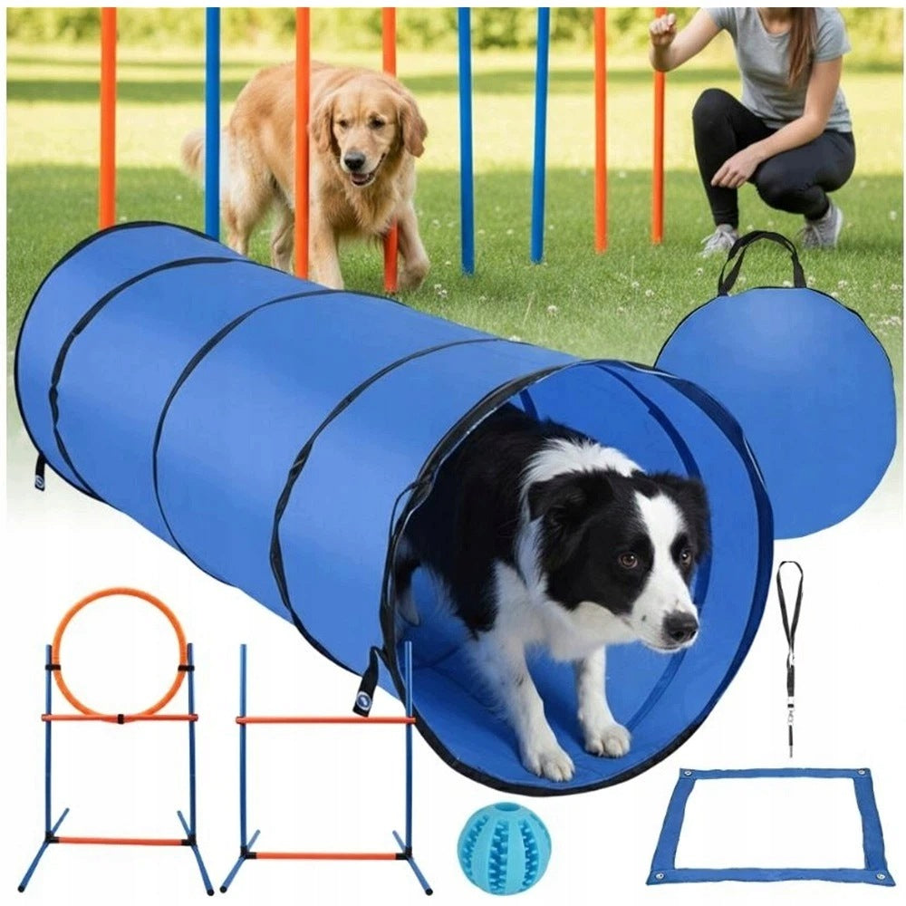 Dog Obstacle Course Training Set Agility Tunnel Skill Slalom