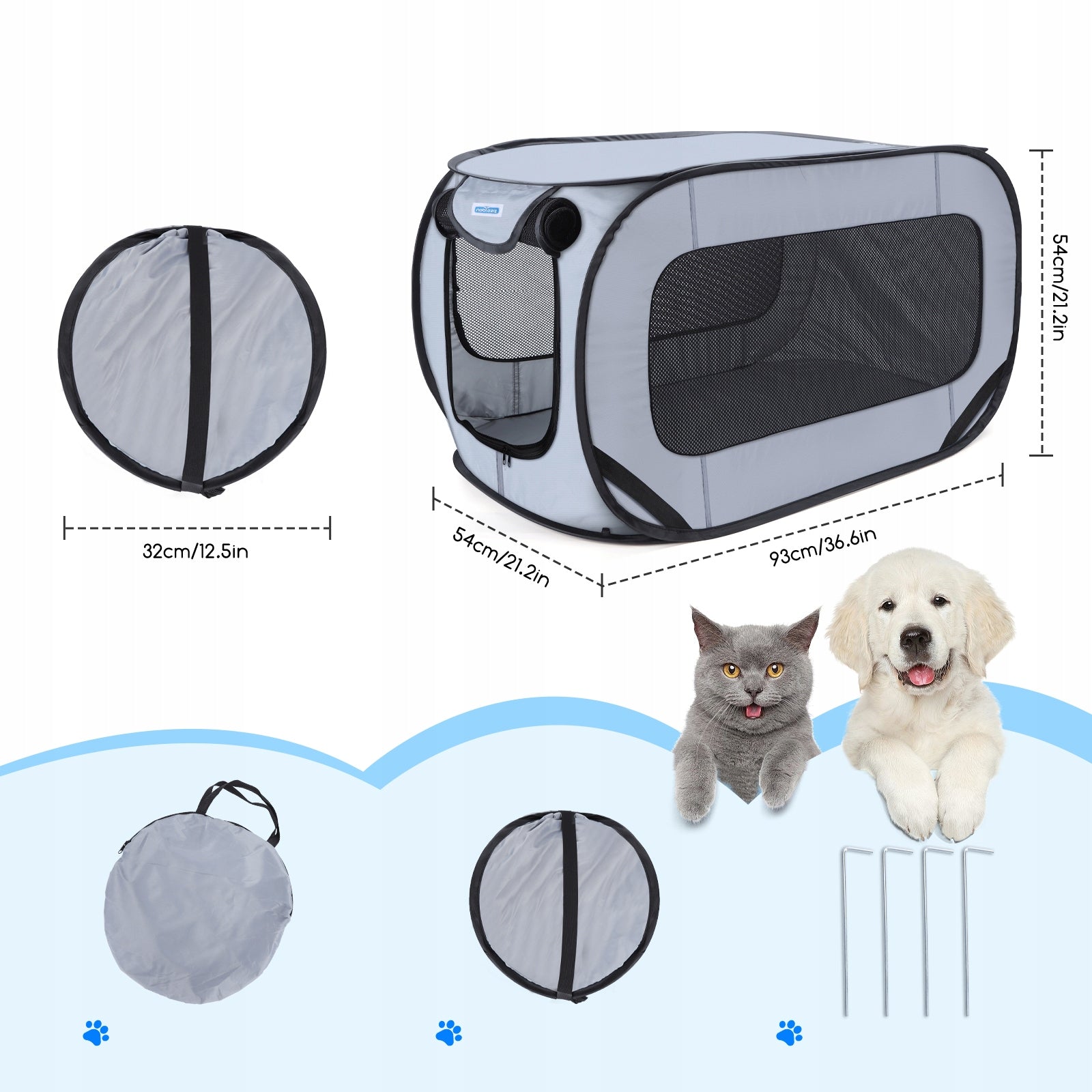 Dog Playpen FOLDING With Storage Bag Can Be Used In Car Packaging status original