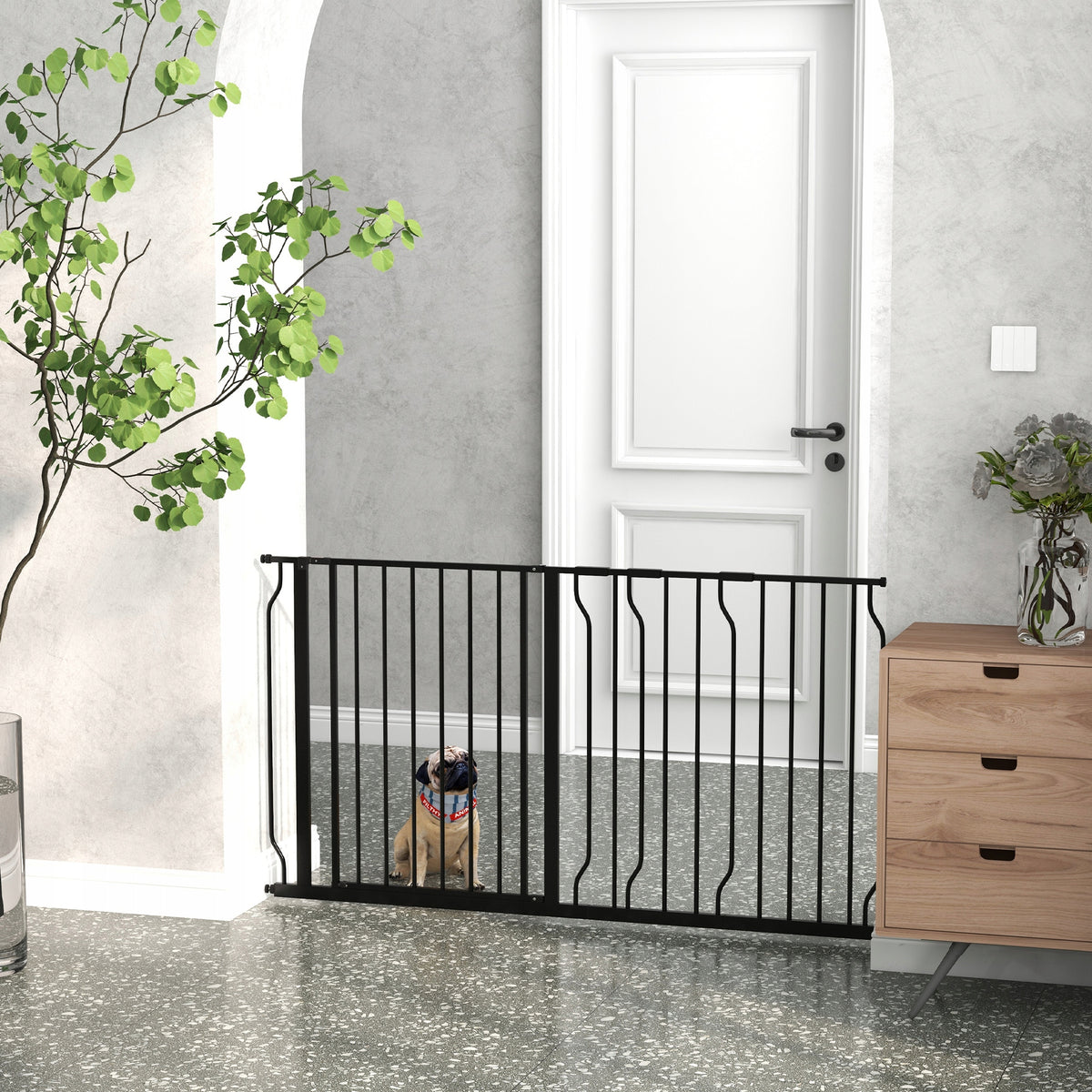 Dog Protective Gate with Double-Sided Opening System Adjustable Kind tension