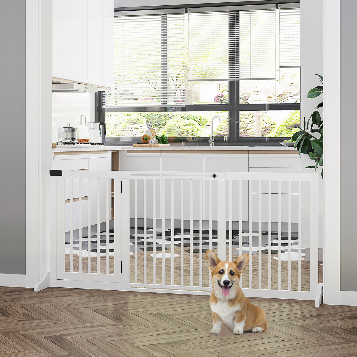 Dog Protective Grille Door Protective Grille Wooden Grille Brand PawHut