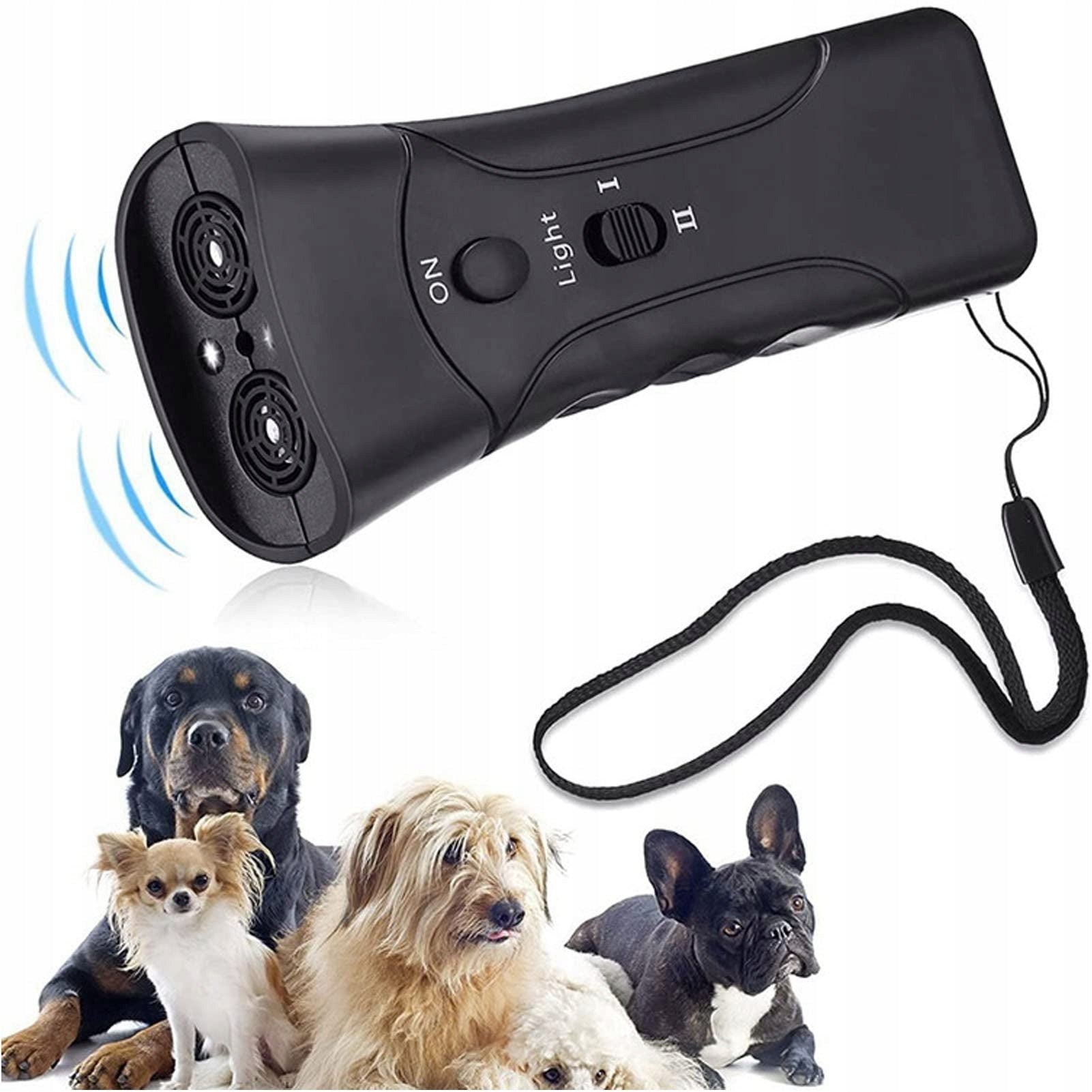 Dog Repellent Ultrasonic Loud Powerful 130dB MP036 3in1 LED Trainer