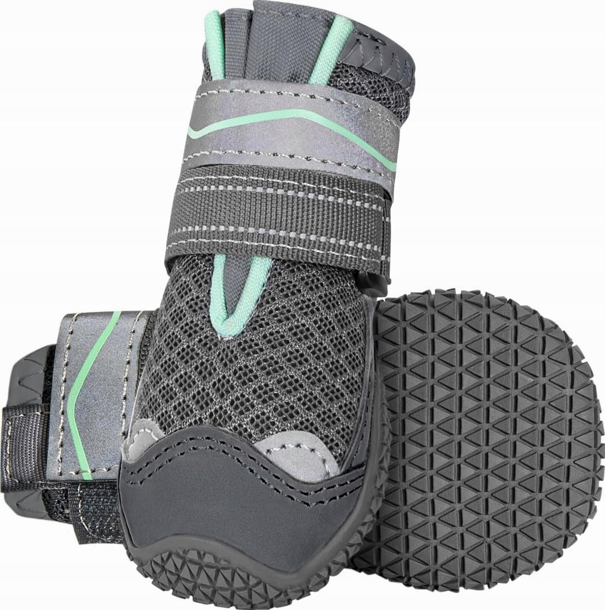 Dog Shoes Two Pieces Paw Protection Waterproof with Reflectors