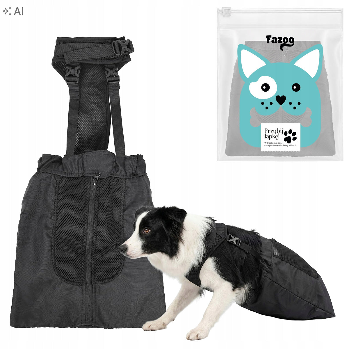 Dog TRANSPORT BAG Slip Bag for Paralyzed Limbs L
