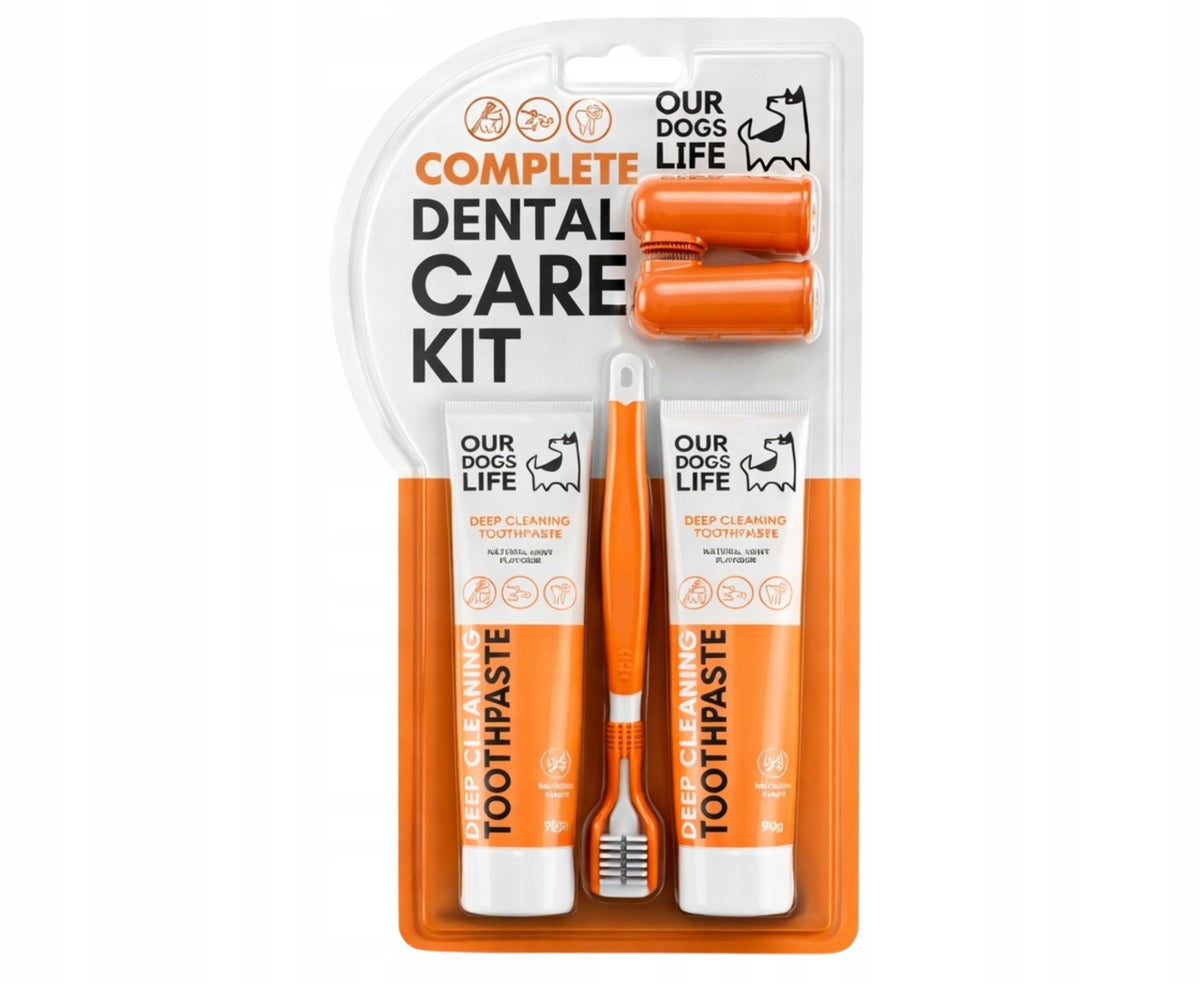 Dog Toothbrush| Set of 3in1 | Natural Paste x2 + Overlays