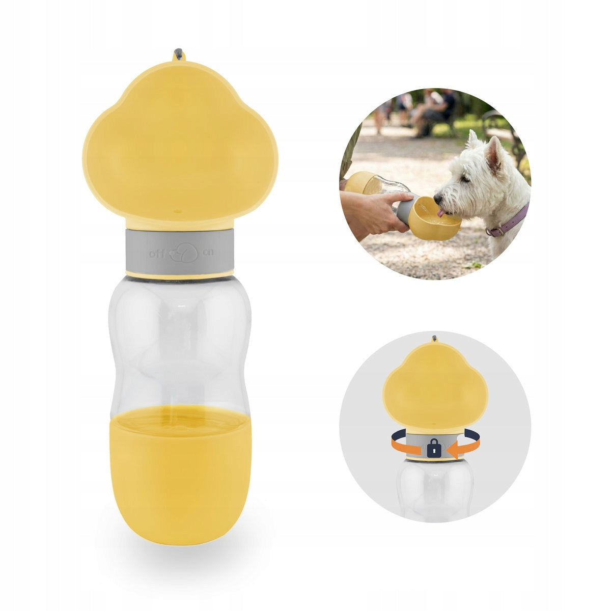 Dog Tourist Bottle PawDuo MilooPets BOWL 2in1 Water Food 350+180ml