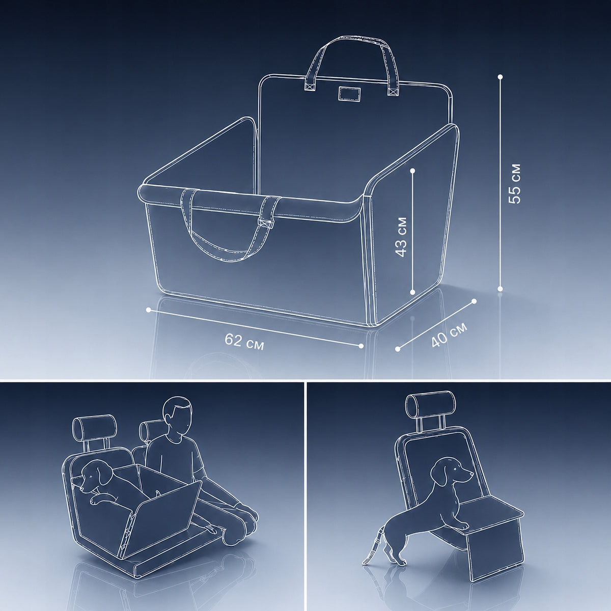 Dog Transporter Car Seat Mat and Cover for Car Stable Manufacturer code 00522