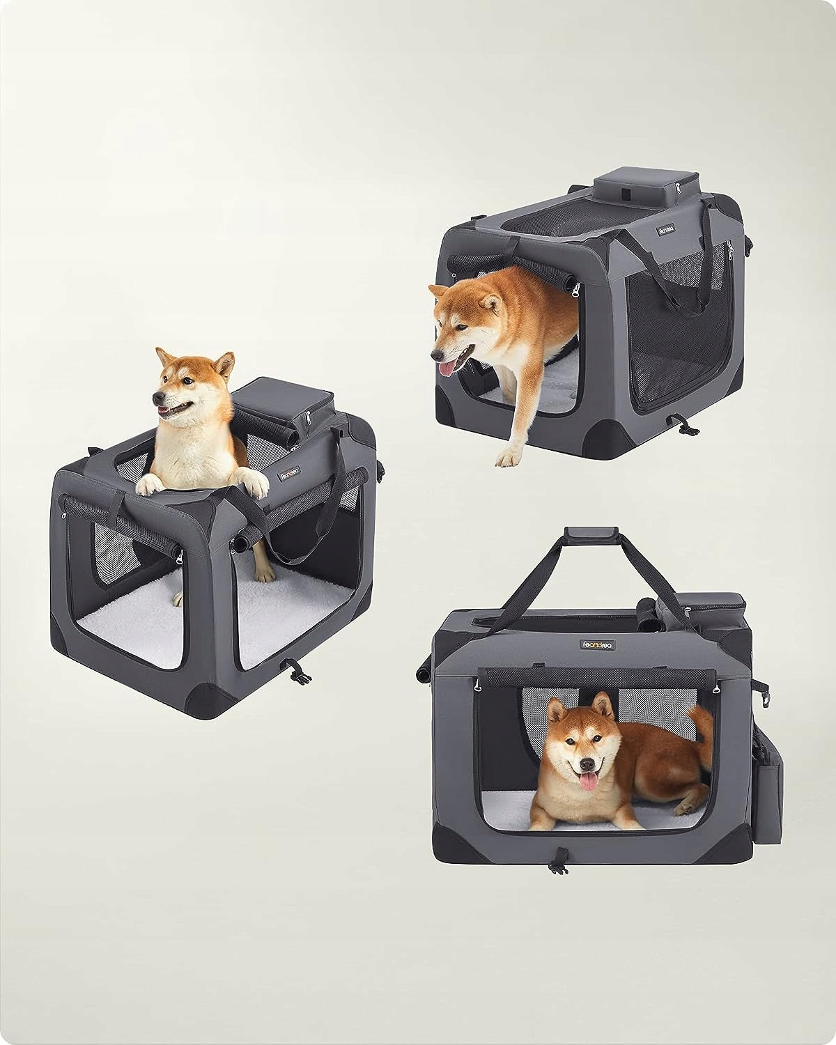 Dog Transporter Feandrea Grey L 52 cm x 52 cm 70 cm Manufacturer code Transporter dla psa Kota Składany PDC70GY