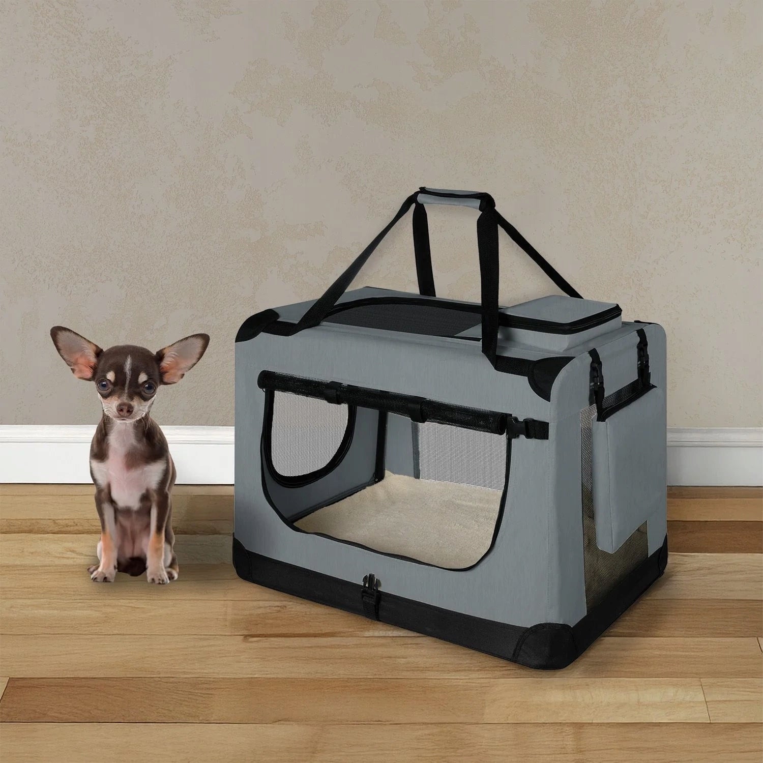 Dog Transporter for Car Lassie M Folding Mat Bowl Packaging status original