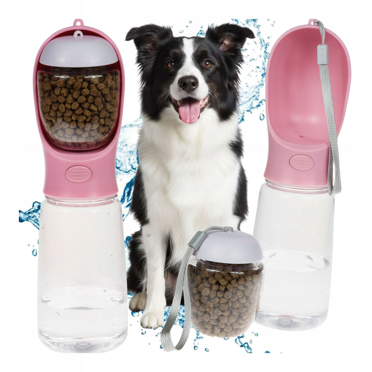 Dog Water and Food BOTTLE with Bowl 3in1 Tourist BOTTLE 550ml for Summer