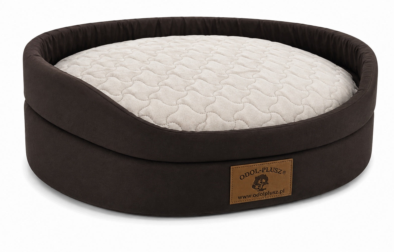 Dog and cat bed 60x55 cm L bedding couch brown and beige Manufacturer code 999 brązowo beżowe