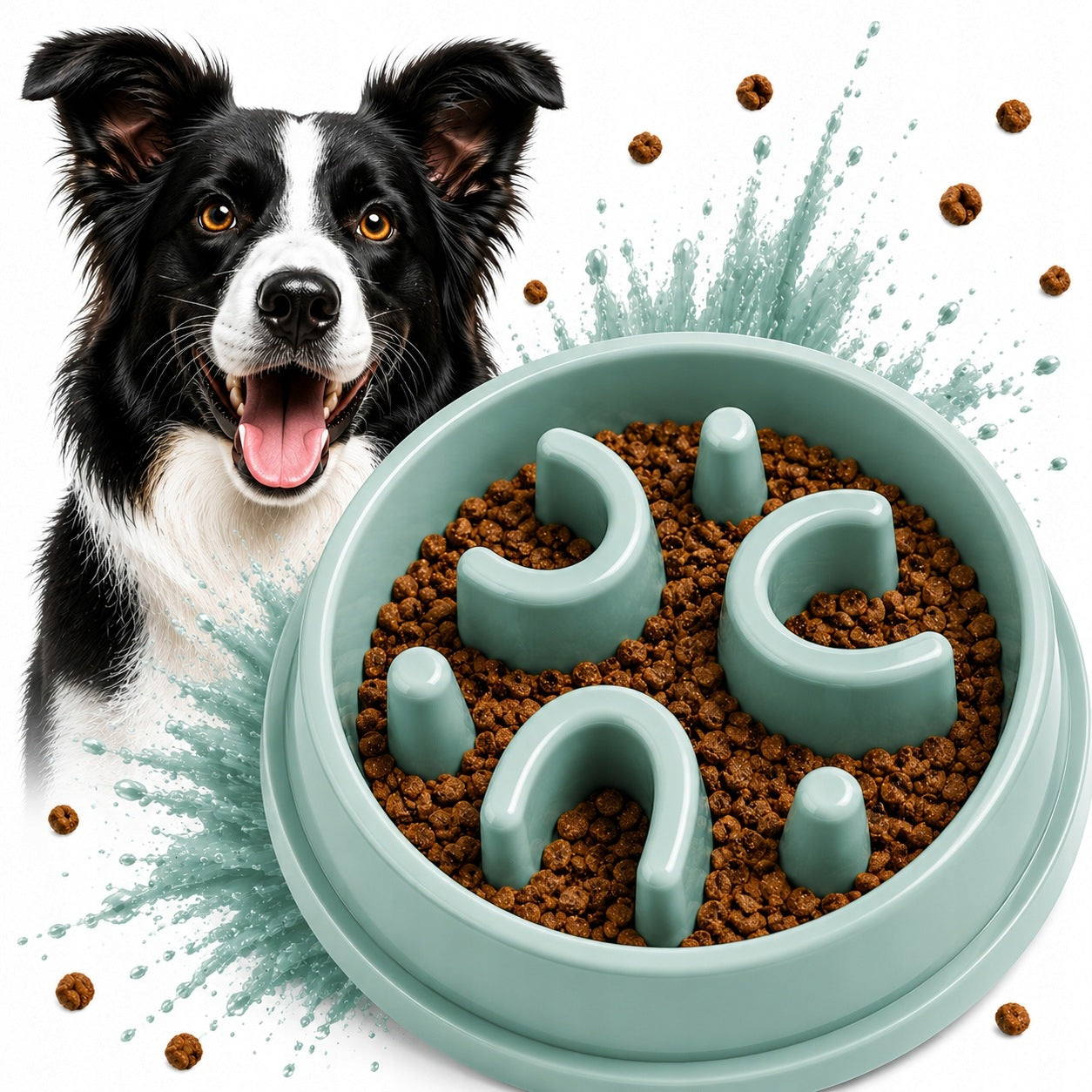 Dog and cat bowl large slowing food interactive maze