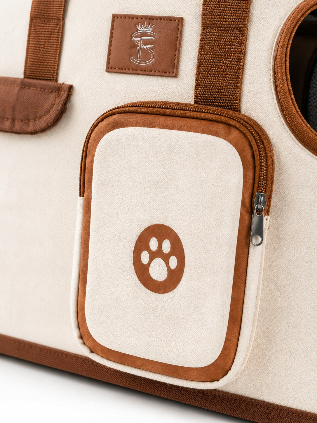 Dog bag transporter beige travel carrier small dog mesh Packaging status original