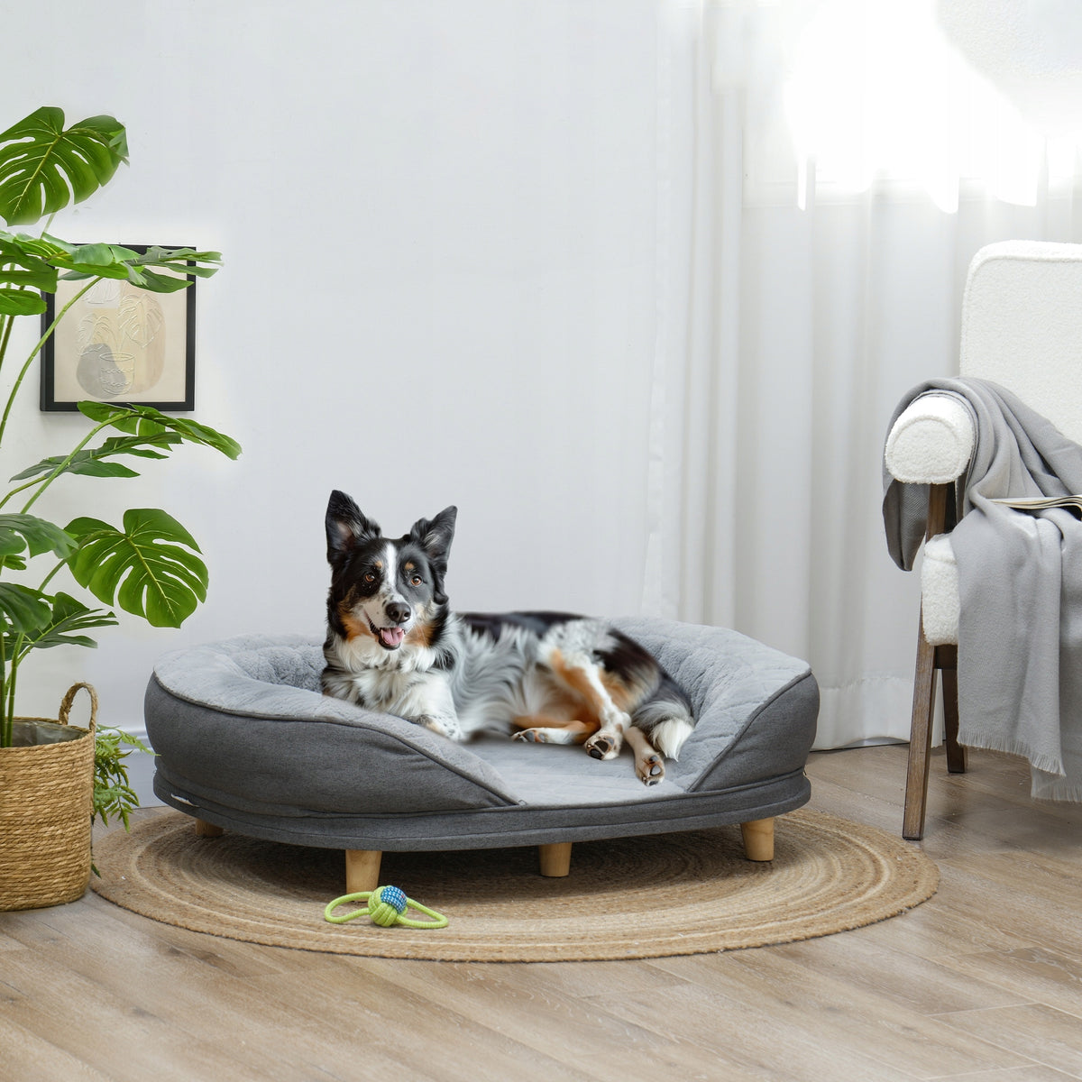 Dog bed PawHut grey 90x78x25 cm with detachable cover Brand PawHut