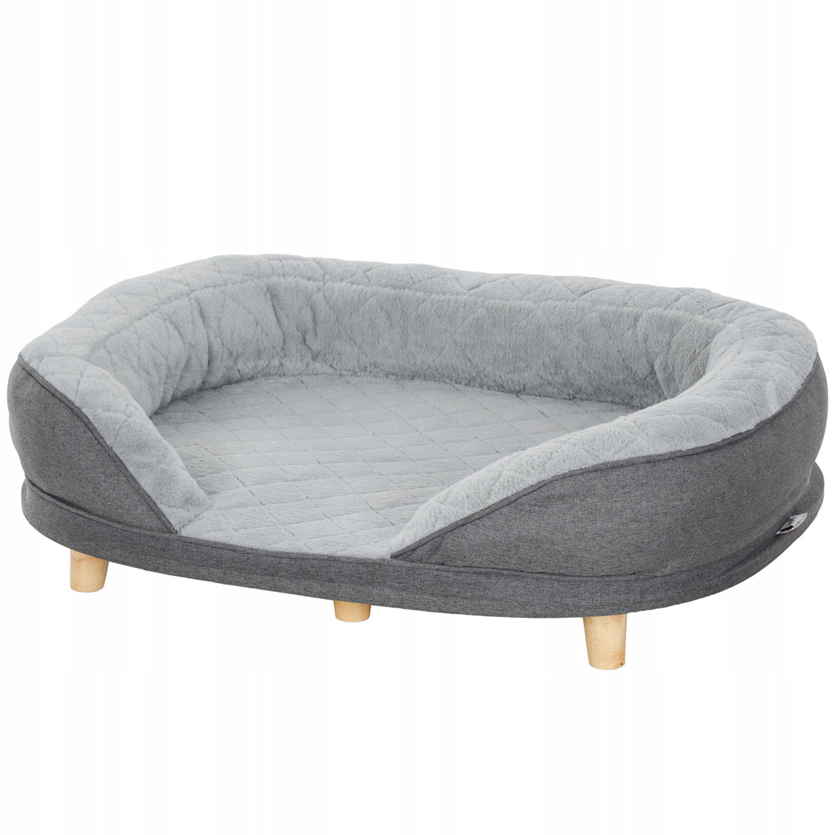 Dog bed PawHut grey 90x78x25 cm with detachable cover