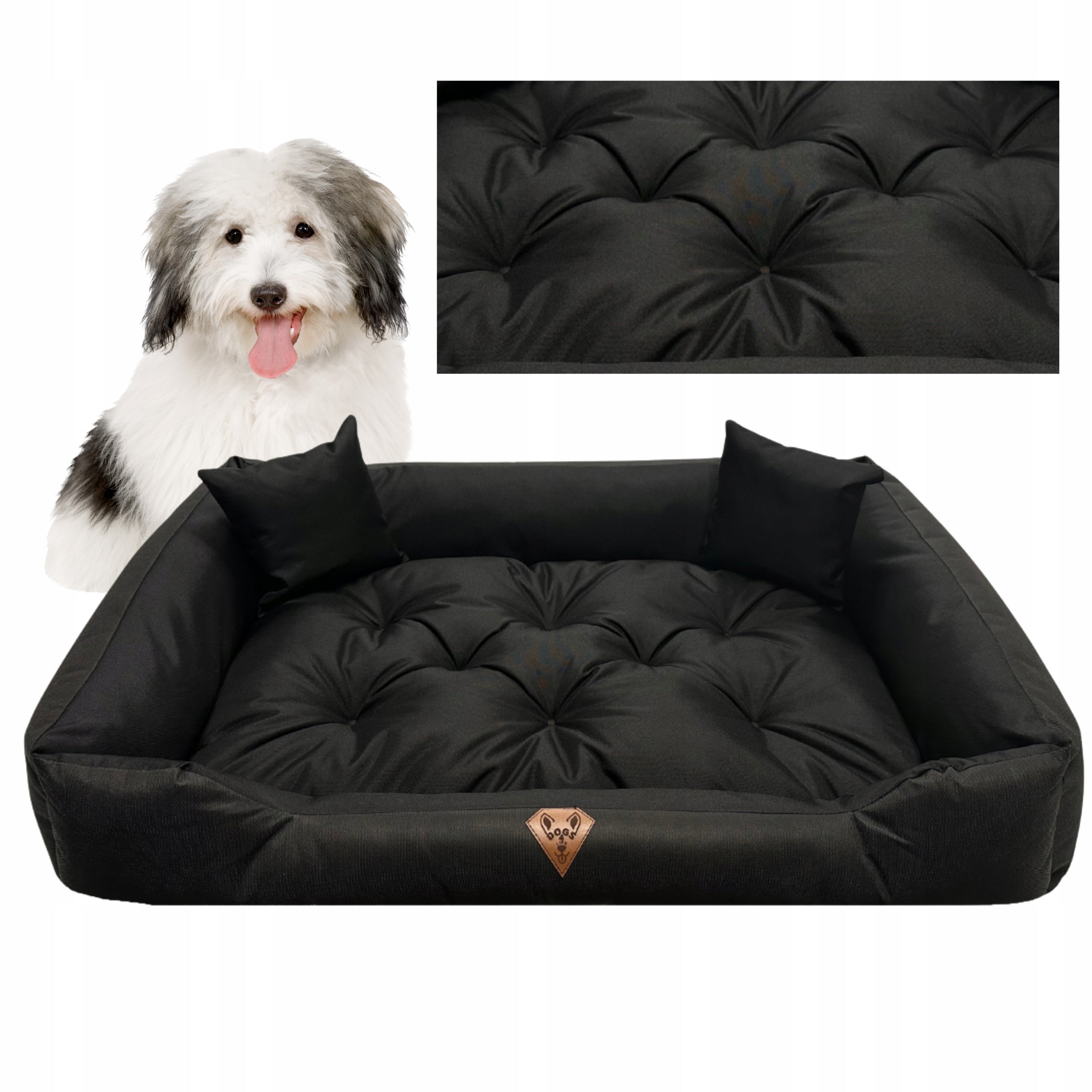 Dog bed couch 115x95 cm large quilted, waterproof + freebie