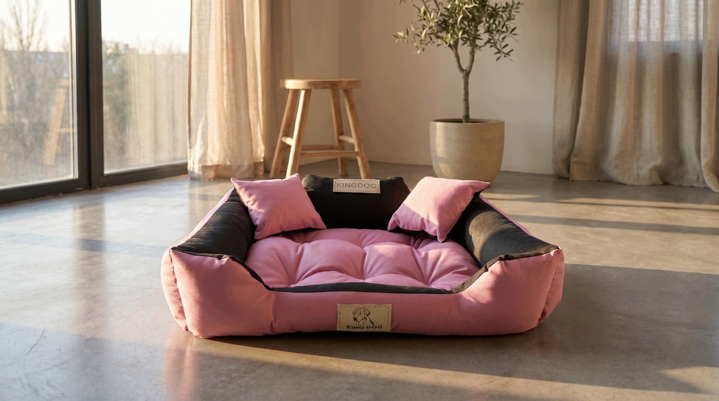 Dog bed playpen KINGDOG 75x65 cm personalized waterproof pink Brand BuySpace