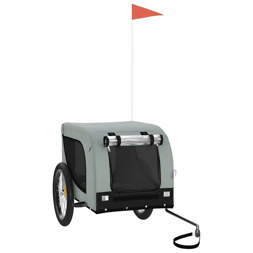 Dog bicycle trailer, grey-black, fabric
