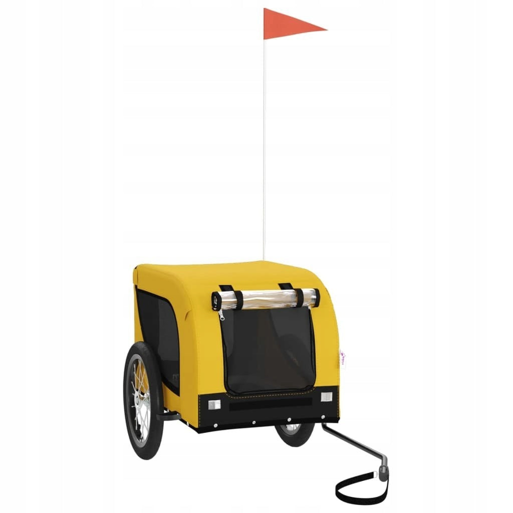 Dog bicycle trailer, yellow-black, fabric and iron Brand VidaXL