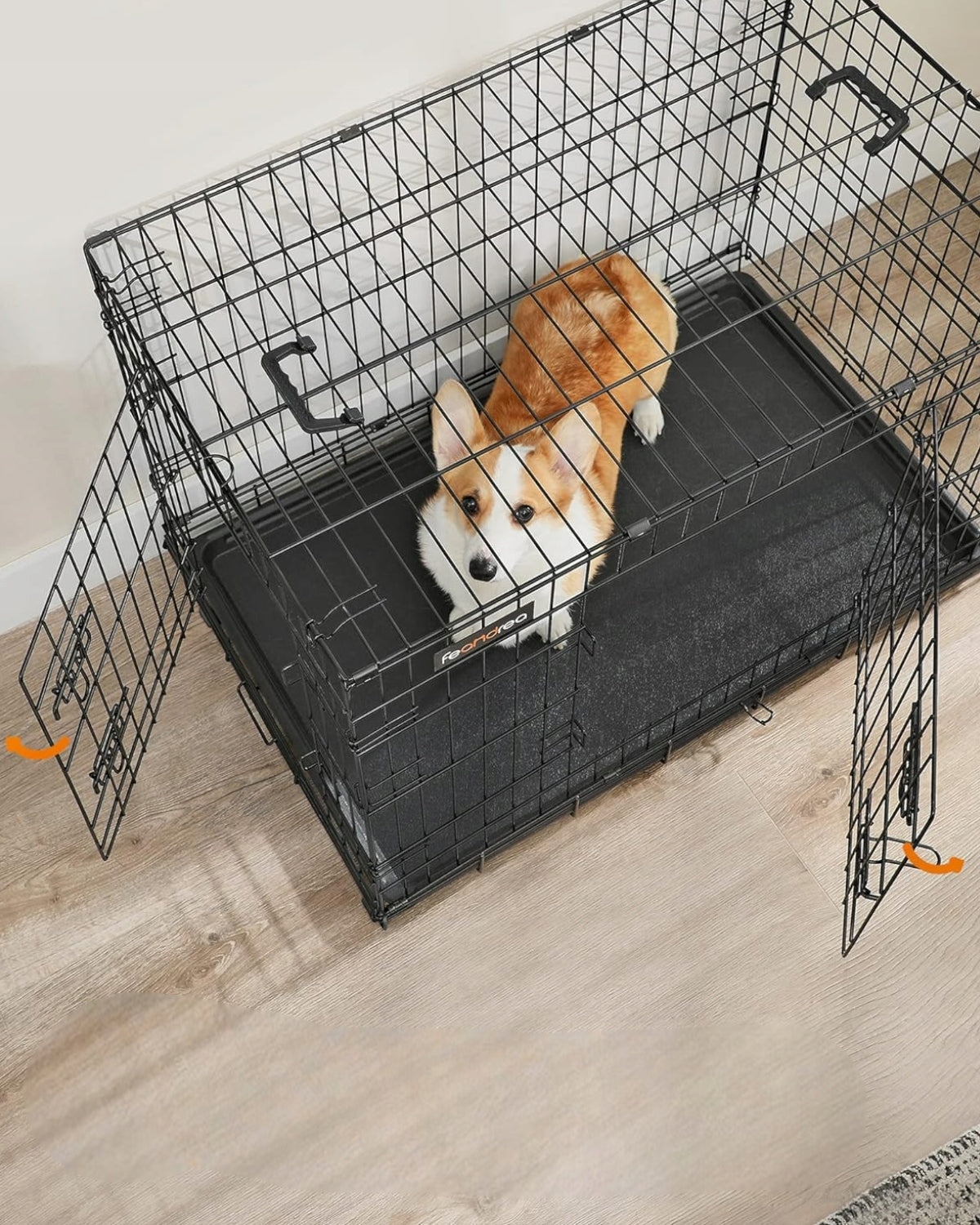 Dog cage FEANDREA M/L folding metal 57,5x92,5x64cm transporter Packaging status original