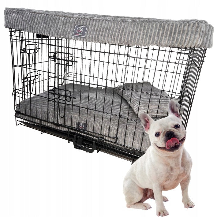 Dog cage with bed and bedspread set transporter playpen 76x46 cm