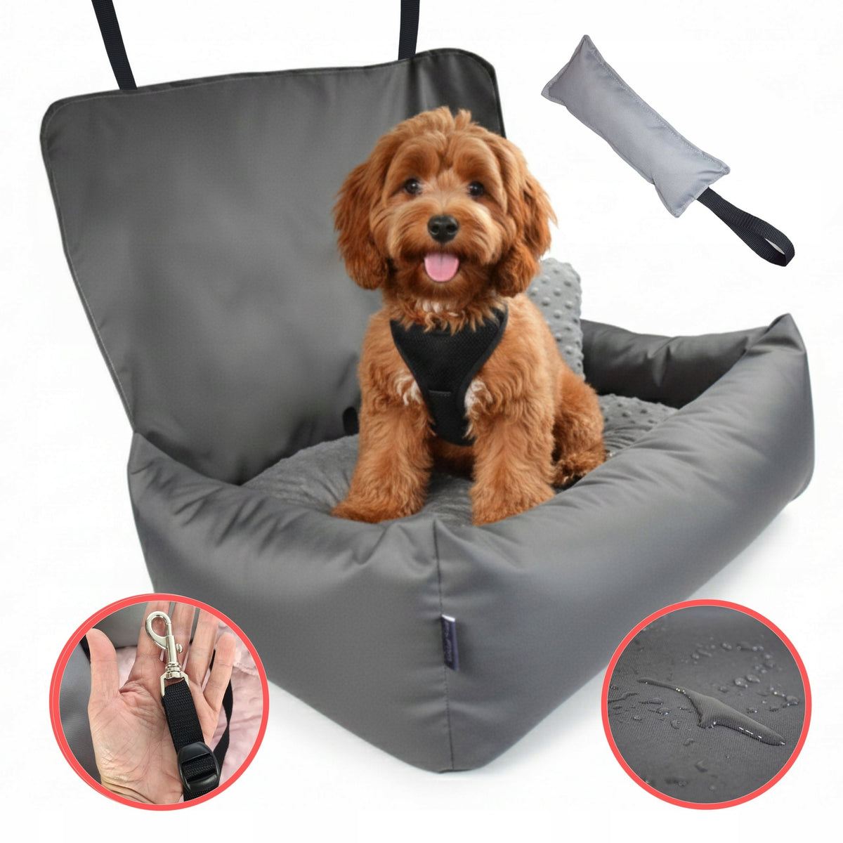 Dog car seat LARGE for 2/3 sofa Silver Plus MAXI + freebie