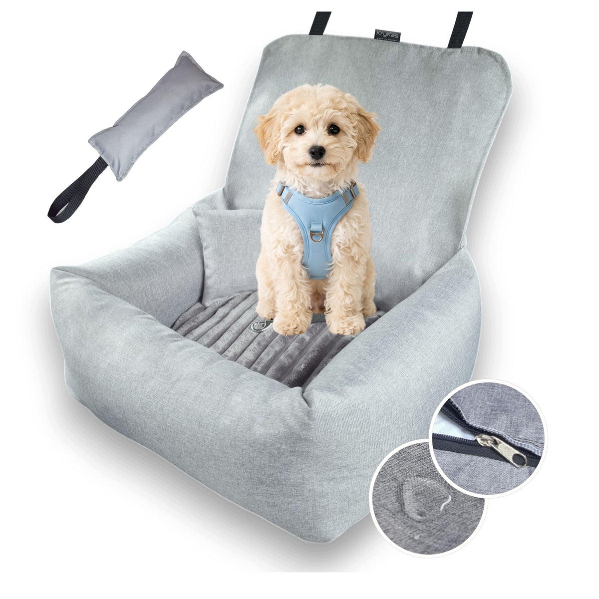 Dog car seat -removable MODULAR cover KryKas COMFORT COZY