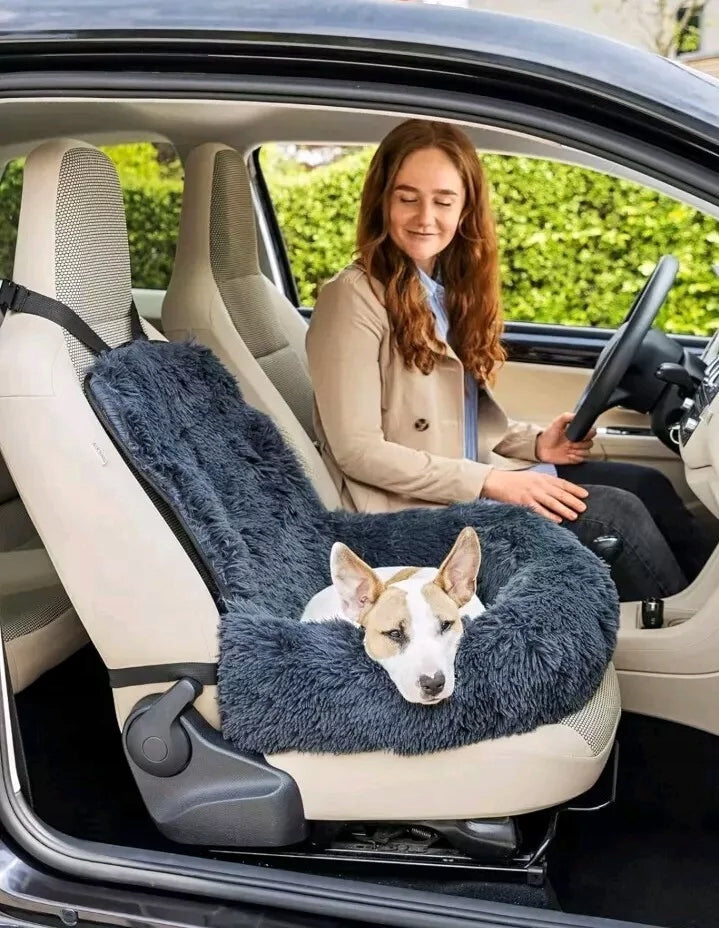 Dog car seat with plush anthracite grey 60 cm Brand no brand