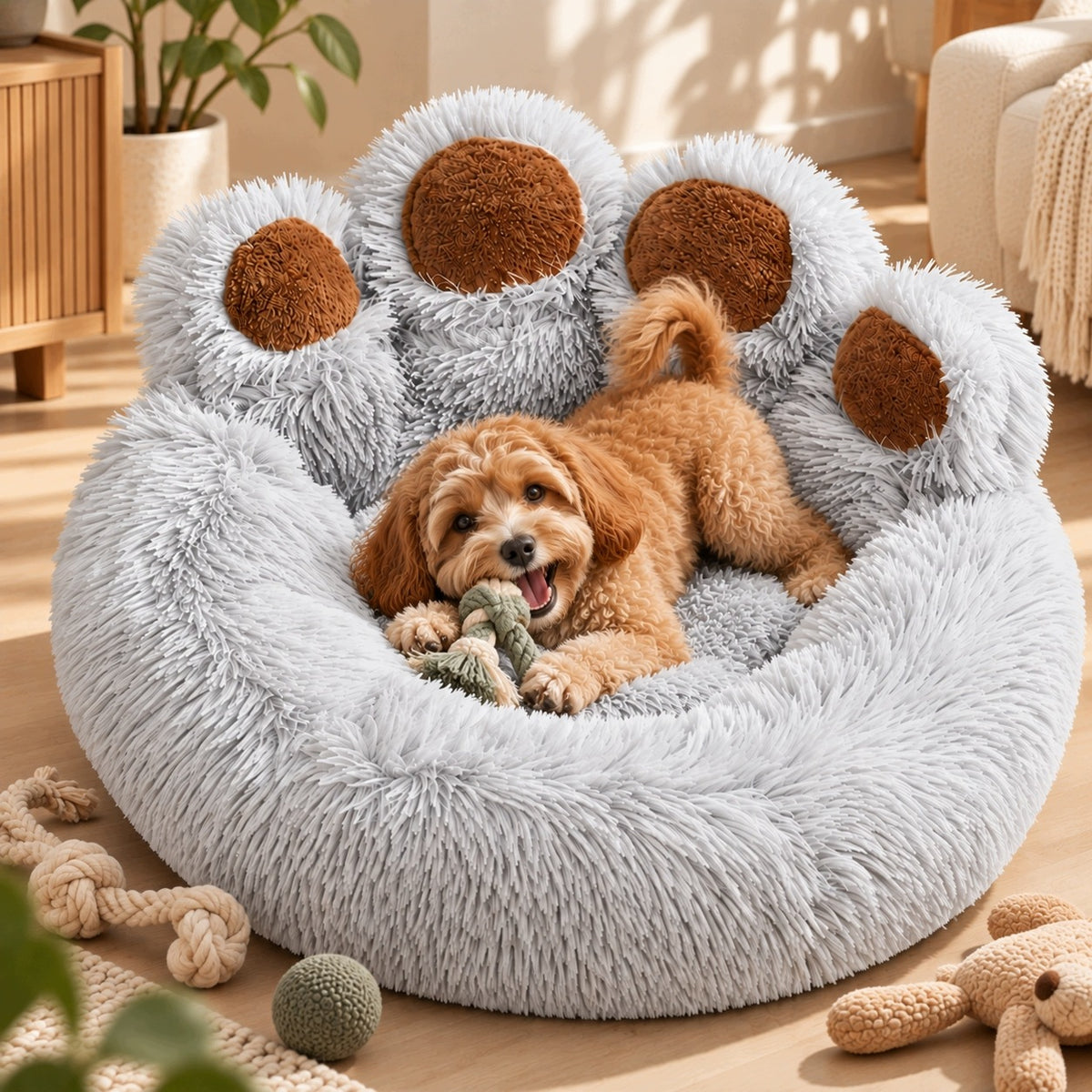 Dog cat bed bedding mat pillow soft grey XXL 75 cm Shaggy Manufacturer code Legowisko XXL