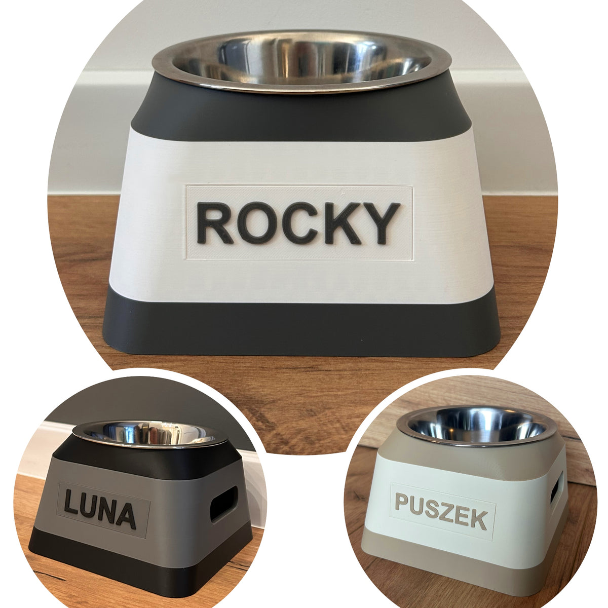 Dog / cat bowl with name 3D / personalized / engraving - M - colors