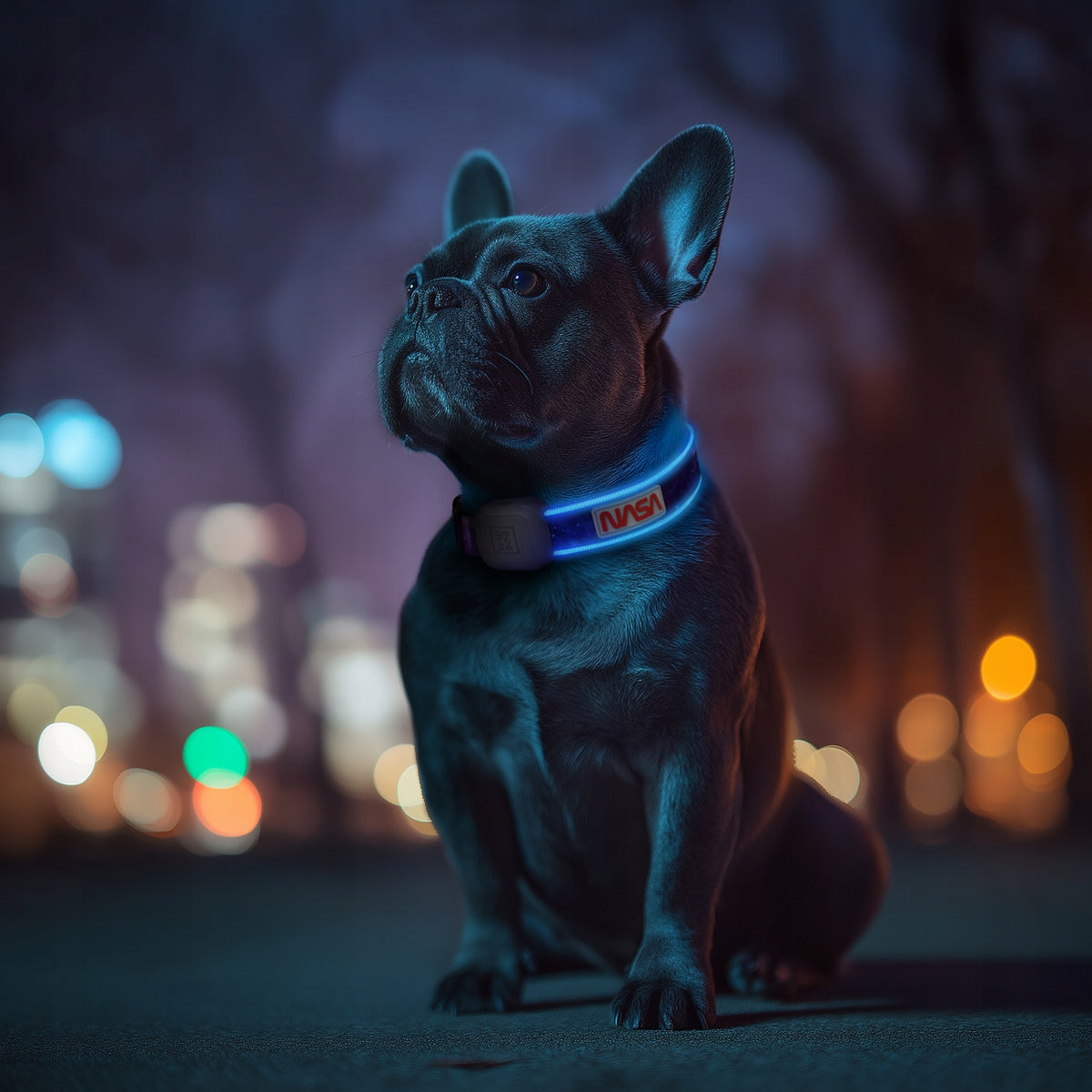 Dog collar with backlight WAUDOG LED, NASA21, Type-C, M-L, 41-62 cm Manufacturer code 273-0148