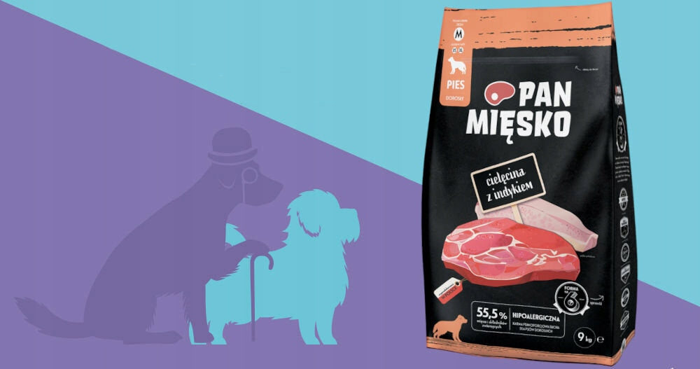 Dog food PAN MIĘSKO Veal with turkey 9 kg Dog size all breeds