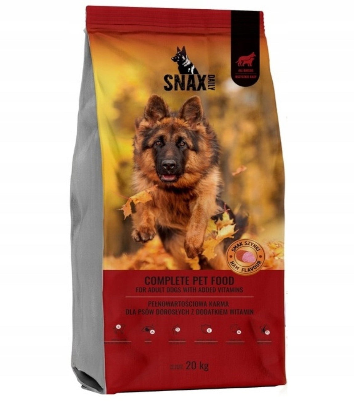 Dog food Snax Daily Adult with ham flavor 20 kg Labrador Shepherd Brand SNAX DAILY