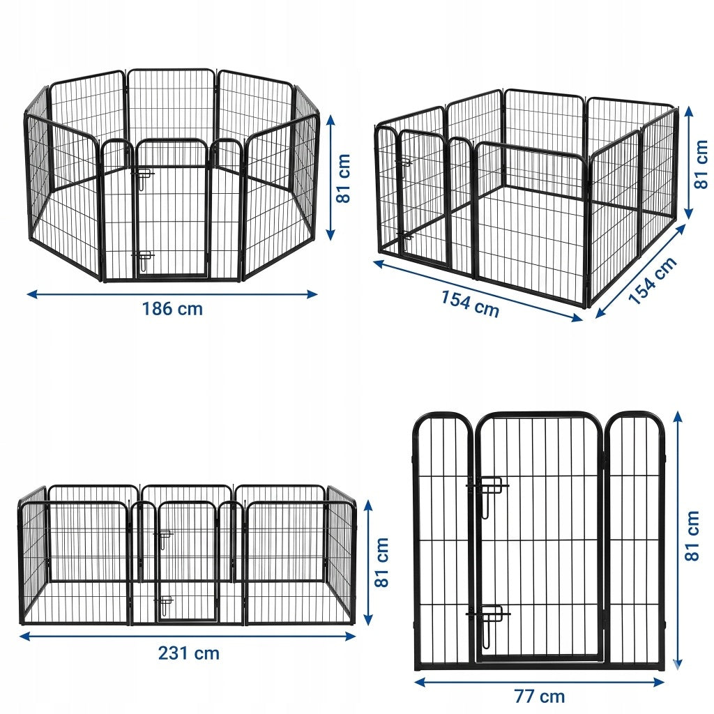Dog playpen folding homestead Happet 8 panels M heavy 77x81 cm without threshold Packaging status original