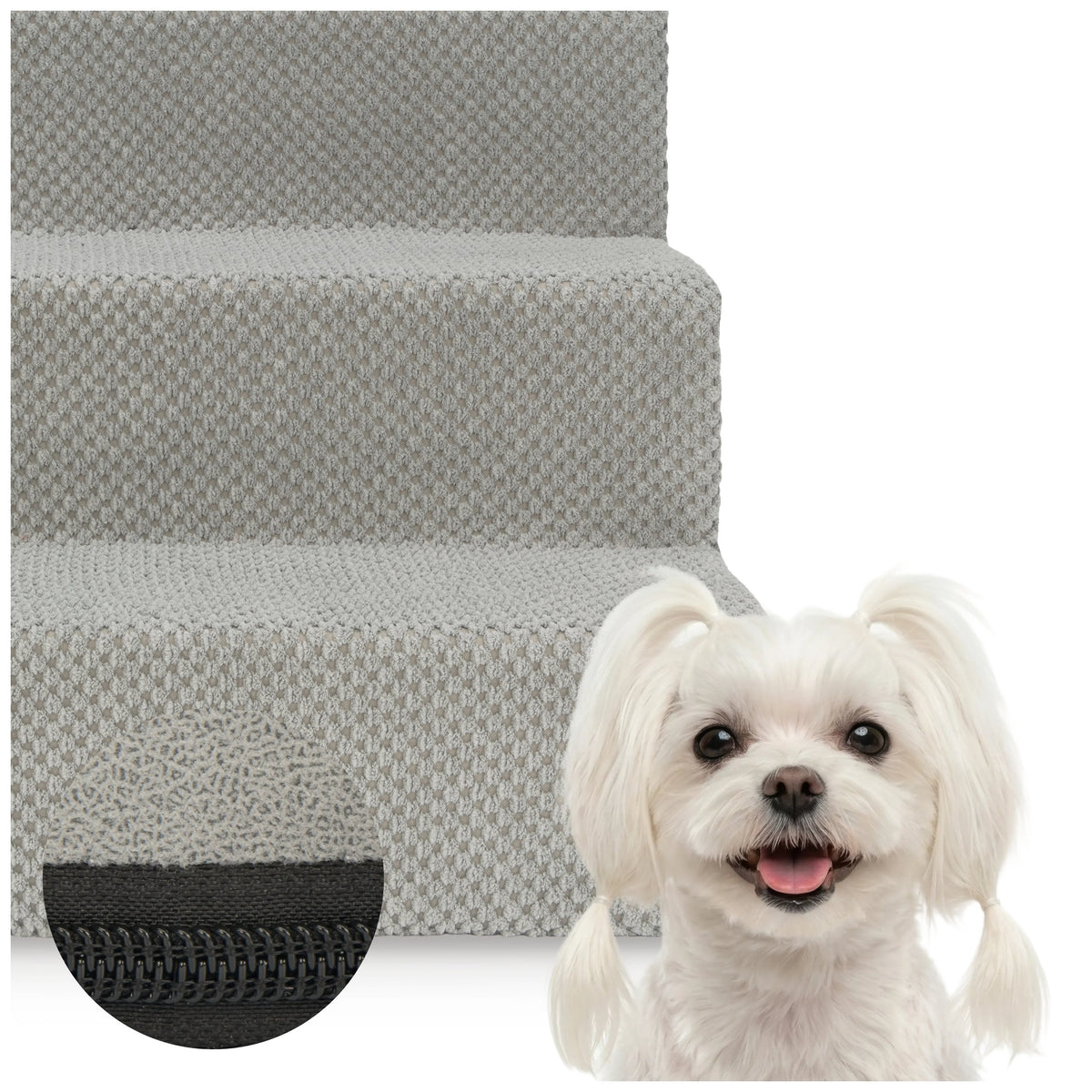 Dog stairs ramp platform for bed 3 degrees 34 cm 50 kg grey