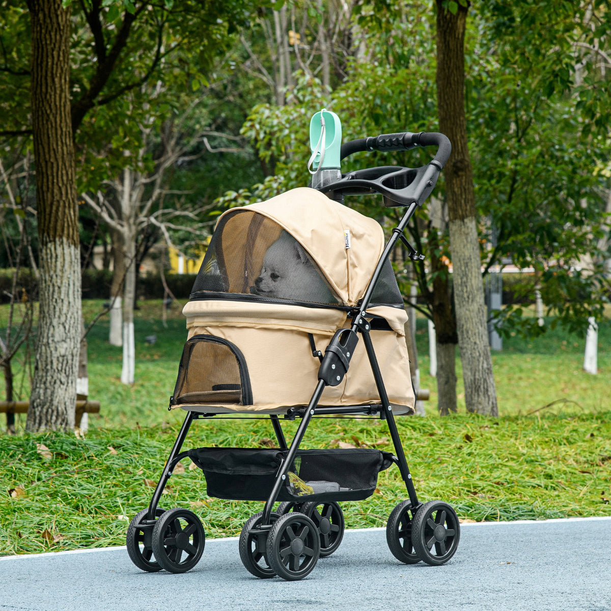 Dog stroller PawHut khaki 67x45x96 cm