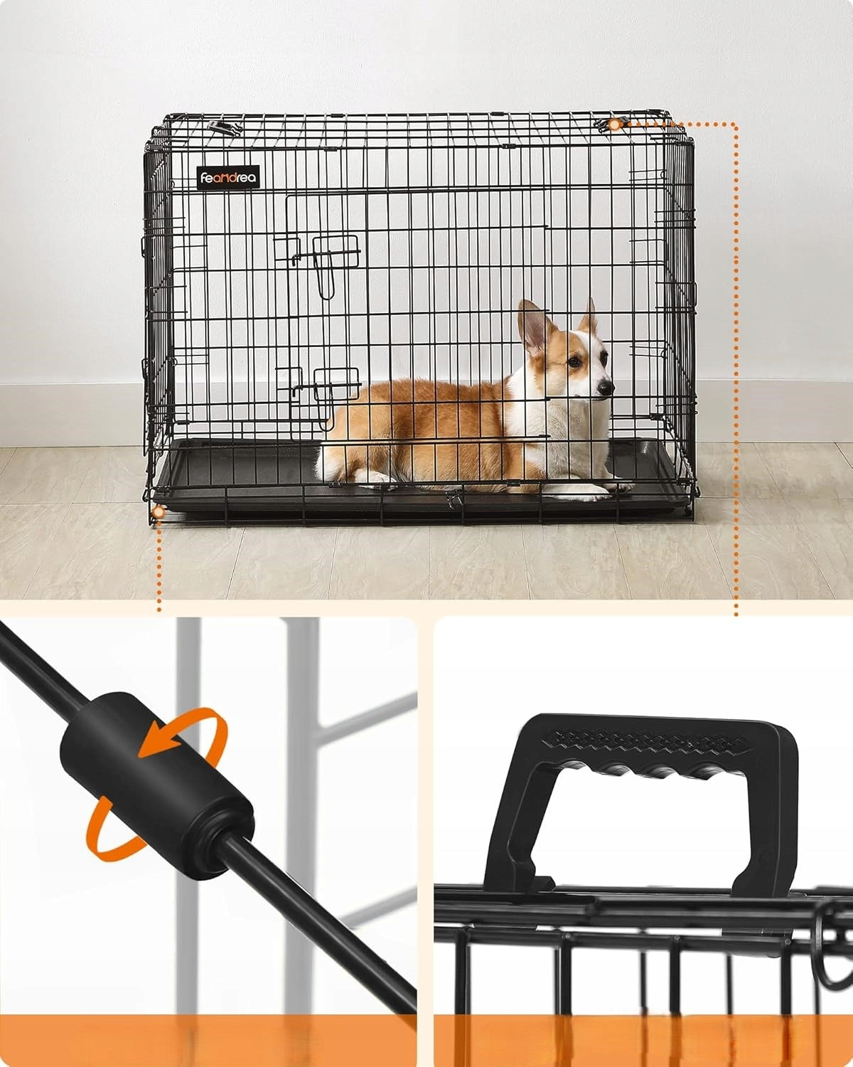Dog transporter Feandrea black M/L 92,5 cm x 57,5 cm 64 cm Manufacturer code Ppd36h