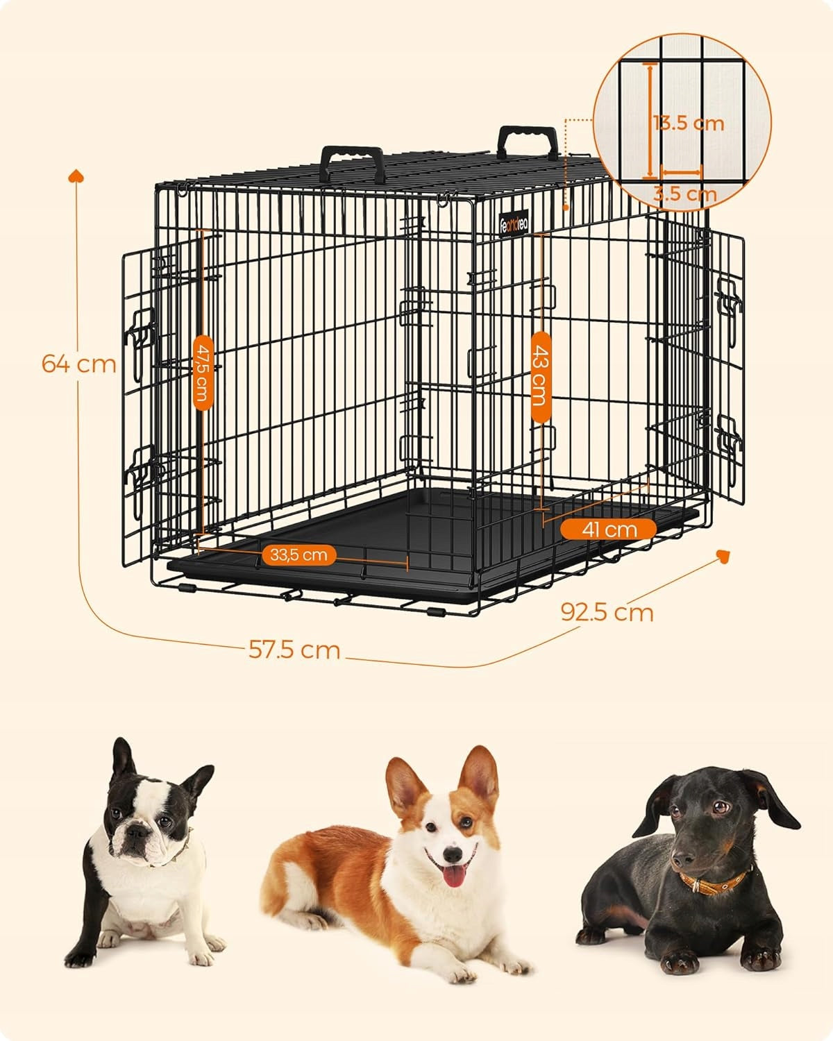 Dog transporter Feandrea black M/L 92,5 cm x 57,5 cm 64 cm Packaging status original