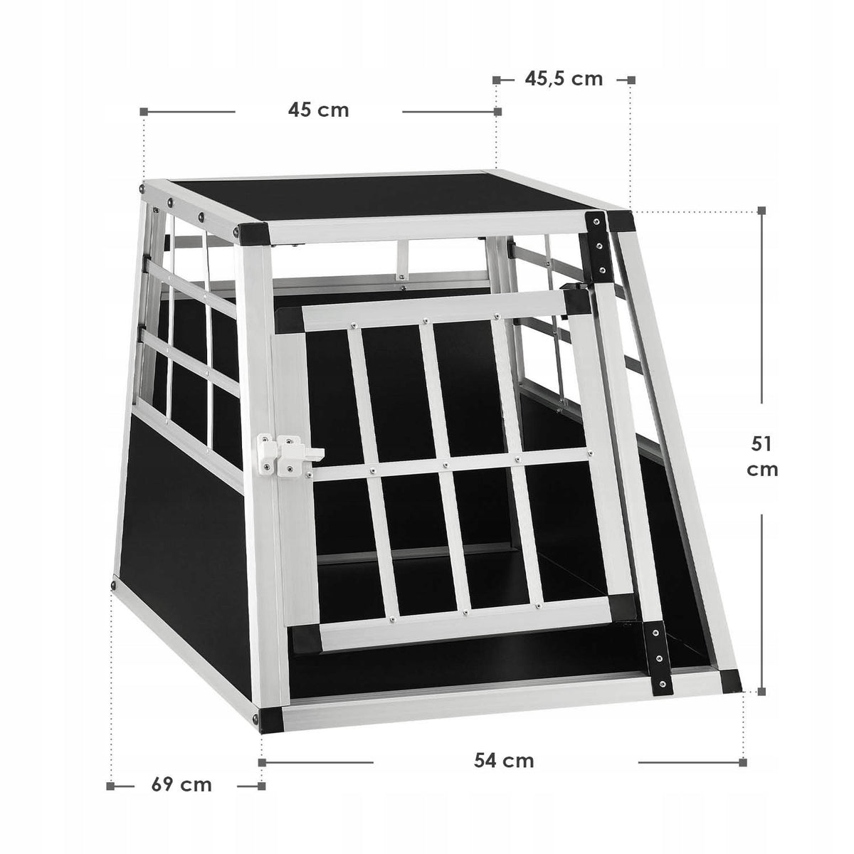 Dog transporter Juskys black M 54 cm x 69 cm 51 cm Packaging status original