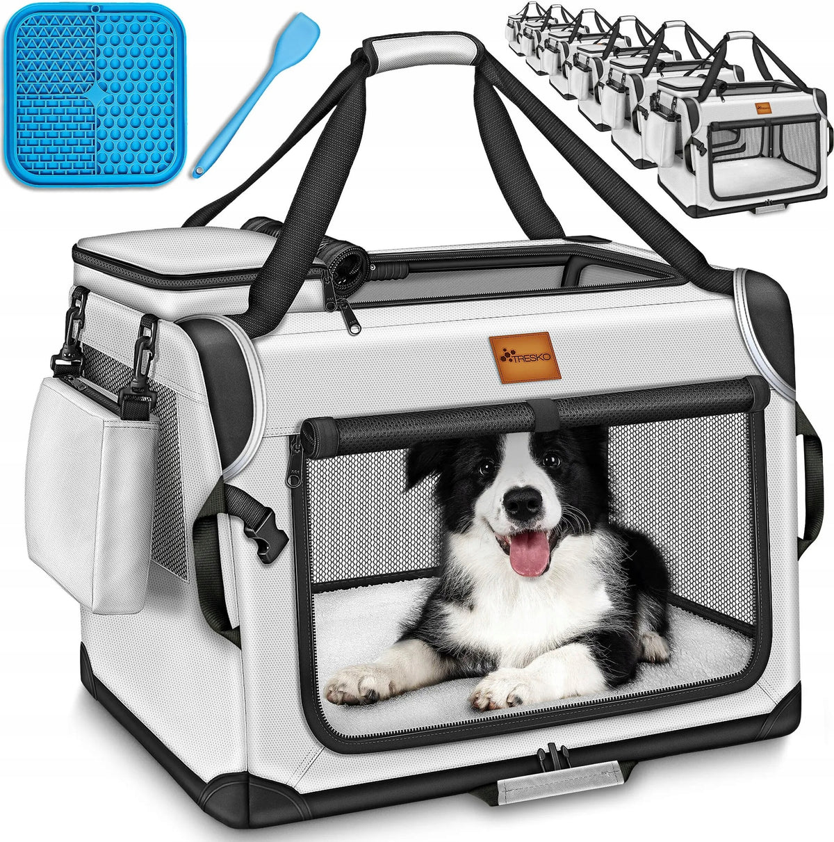 Dog transporter Tresko grey L 52 cm x 52 cm 70 cm