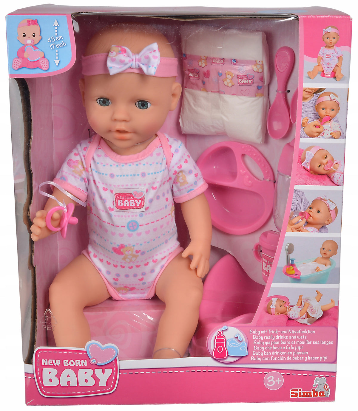 Doll New Born Baby SIMBA Functional 43 cm