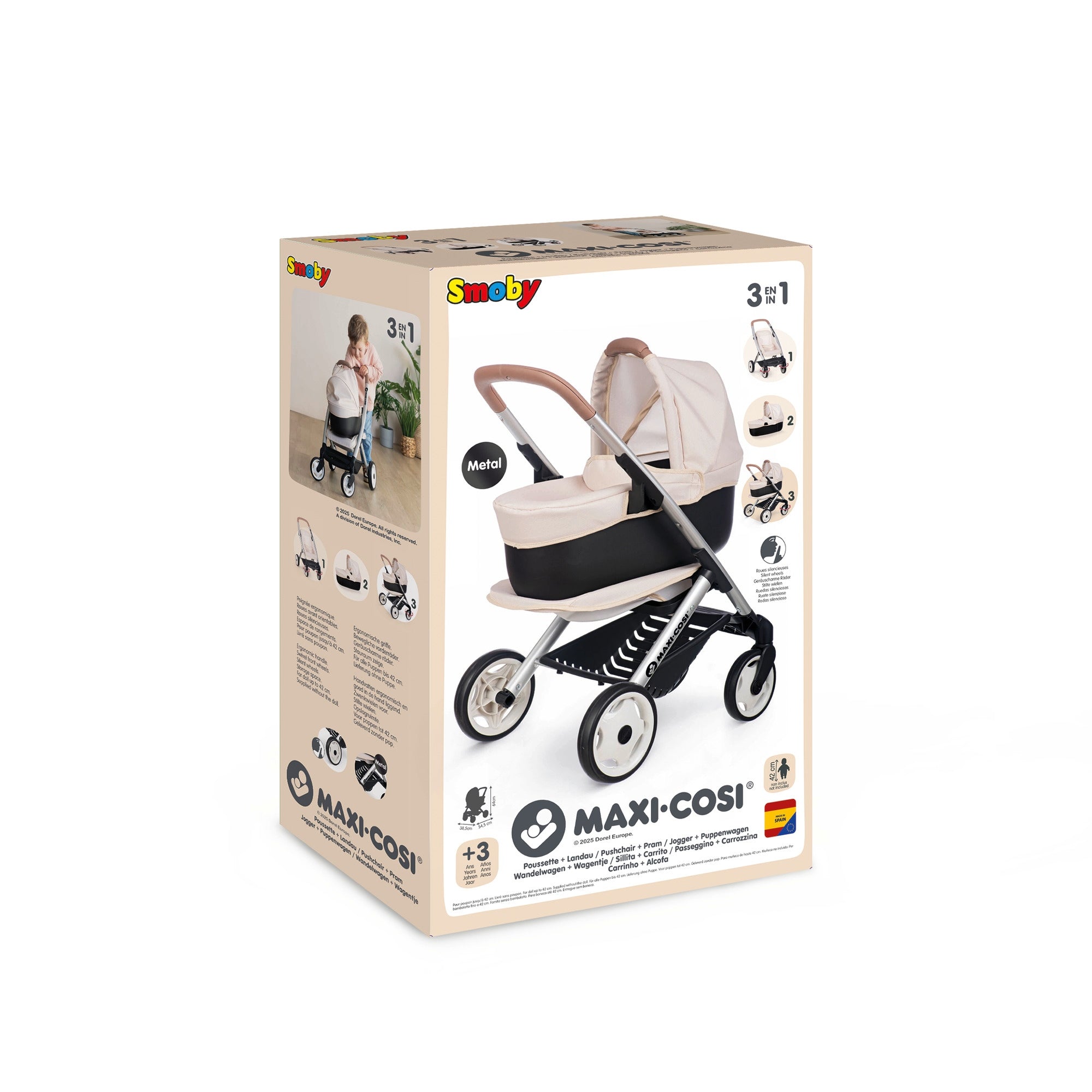 Doll Stroller Set of 3 in 1 Smoby 3v1