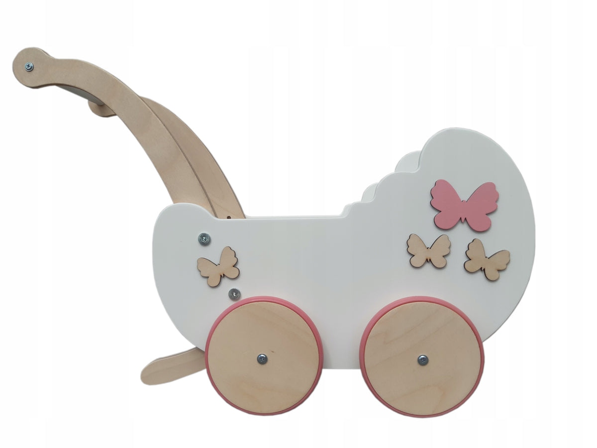 Doll Stroller Wooden Pusher Riding Wooden Pusher Handmade
