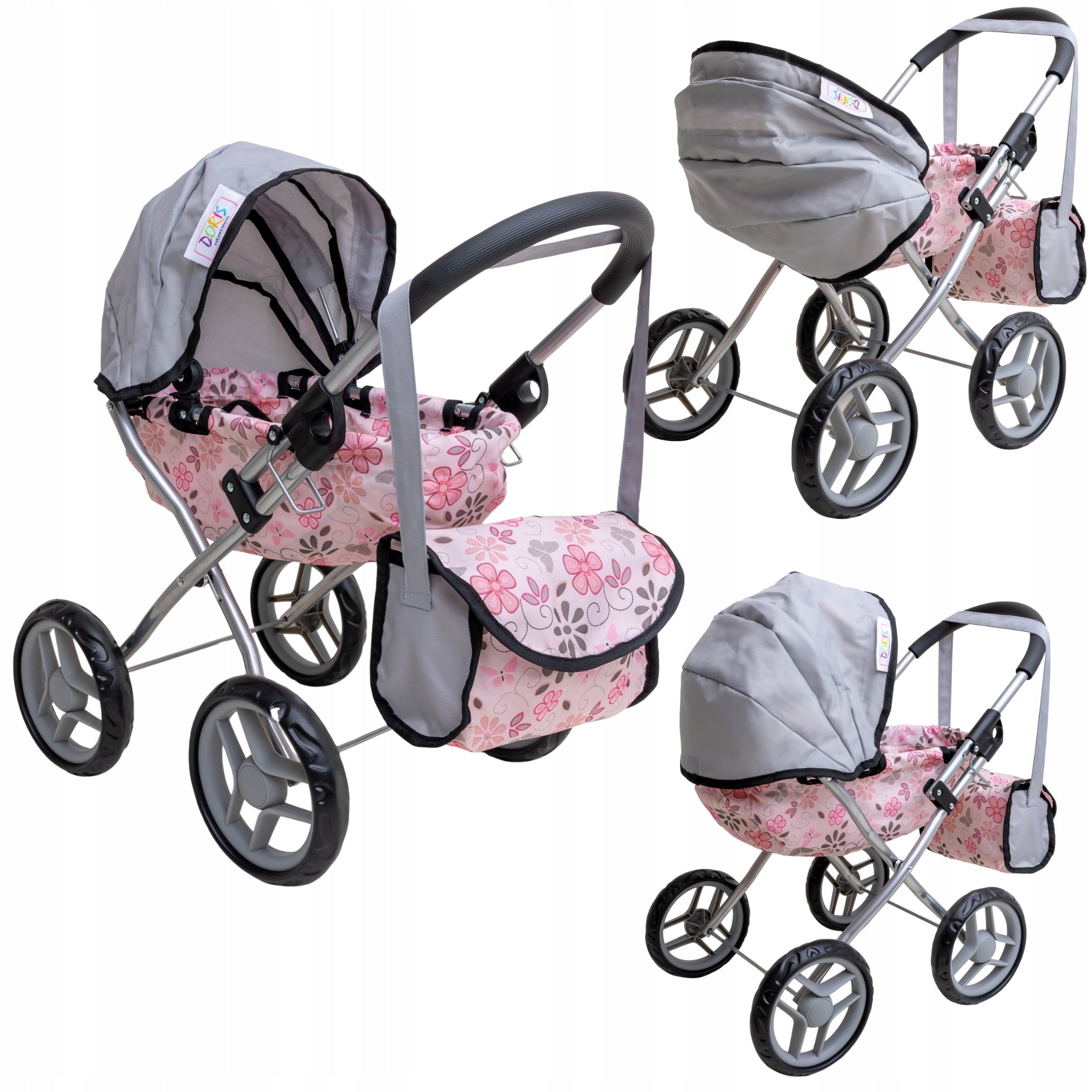 Doll stroller DORIS deep gondola set with bag