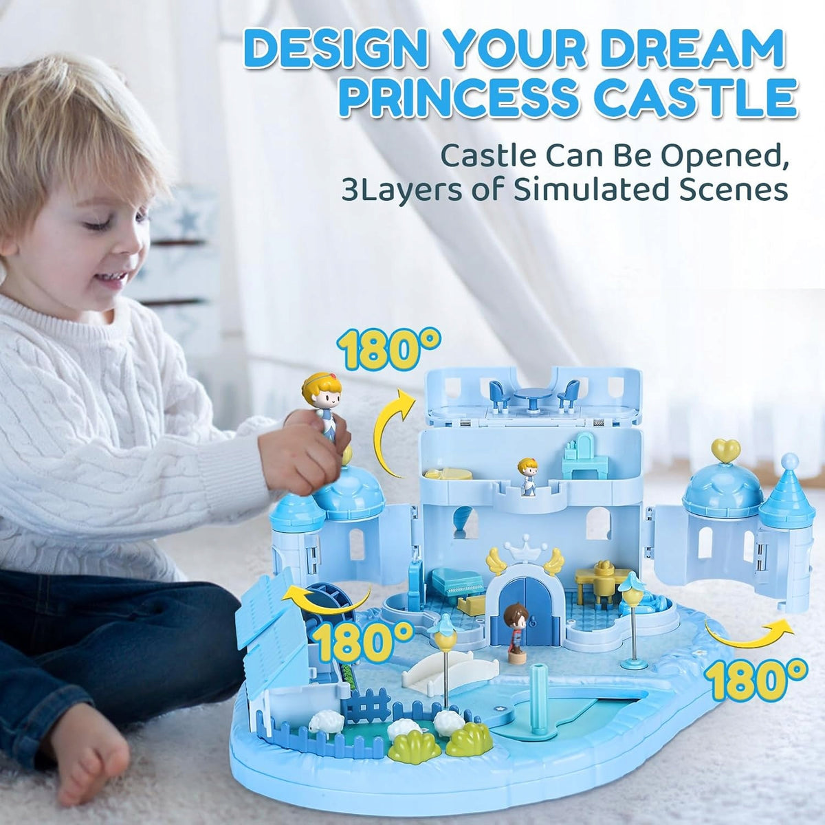 Dollhouse Set Princess Castle + Magnetic Figurines FYGUROSO Brand no brand