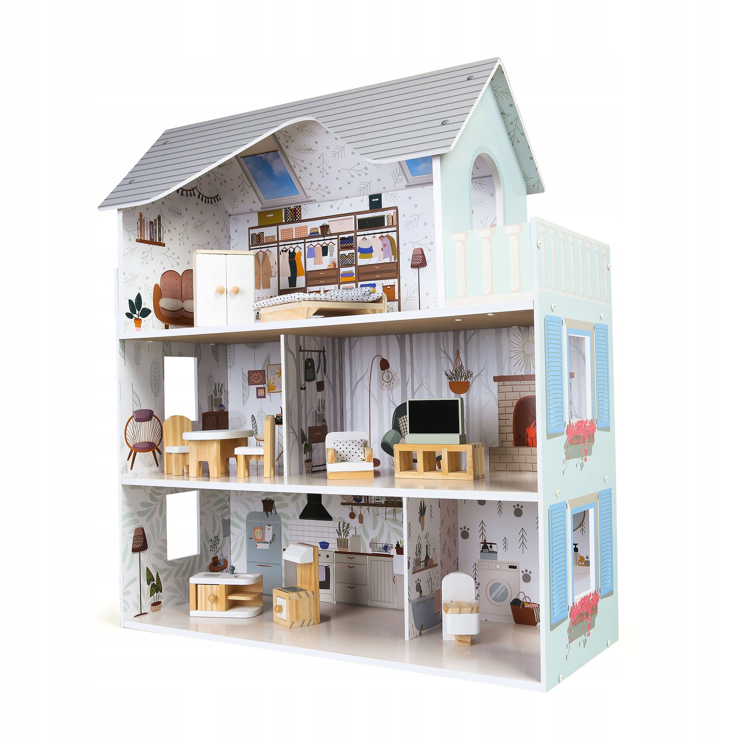 Medinis lėlių namelis Fluxar home MN-1083 70cm